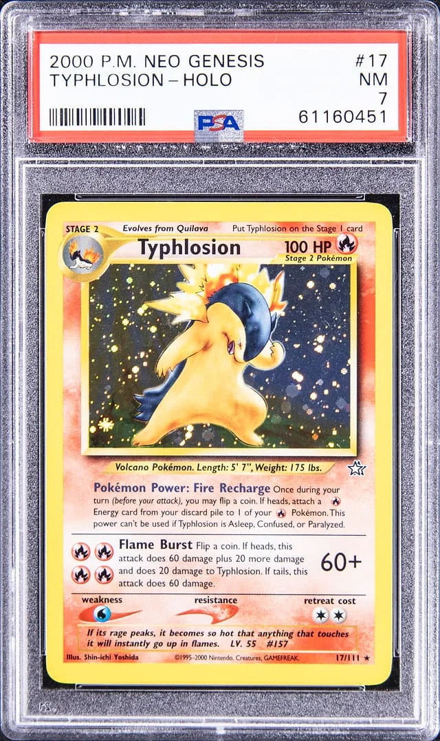 2000 Pokemon Neo Genesis Typhlosion Holo #17 card image