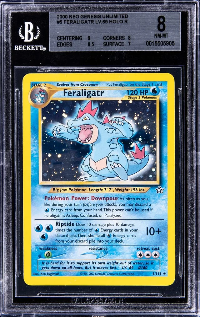 2000 Pokemon Neo Genesis Unlimited Holo R Feraligatr #5 card image