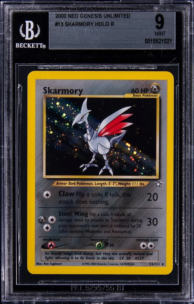 2000 Pokemon Neo Genesis Unlimited Holo R Skarmory #13 card image