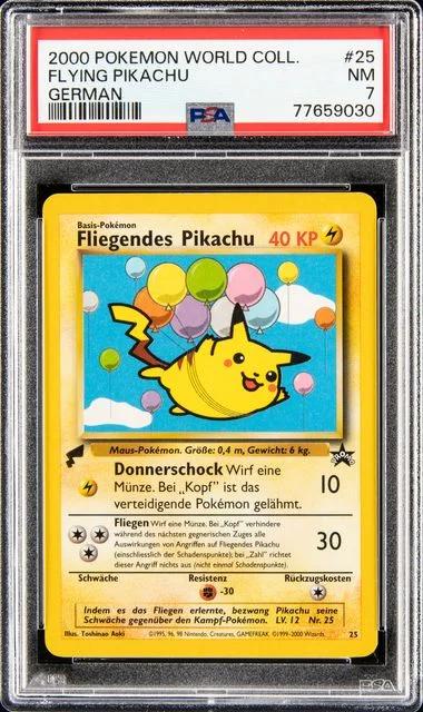 2000 Pokemon Pikachu World German Flying Pikachu #25 card image