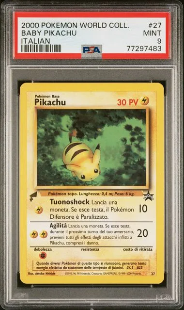2000 Pokemon Pikachu World Italian Baby Pikachu #27 card image