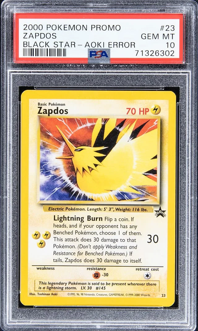 2000 Pokemon Promo Black Star Aoki Error Zapdos #23 card image