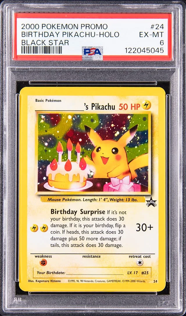 2000 Pokemon Promo Black Star Holofoil Birthday Pikachu #24 card image