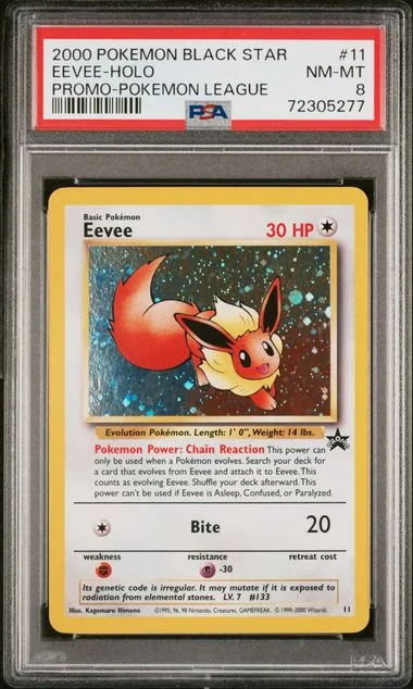 2000 Pokemon Promo Black Star Pokemon League Eevee-Holo #11 card image