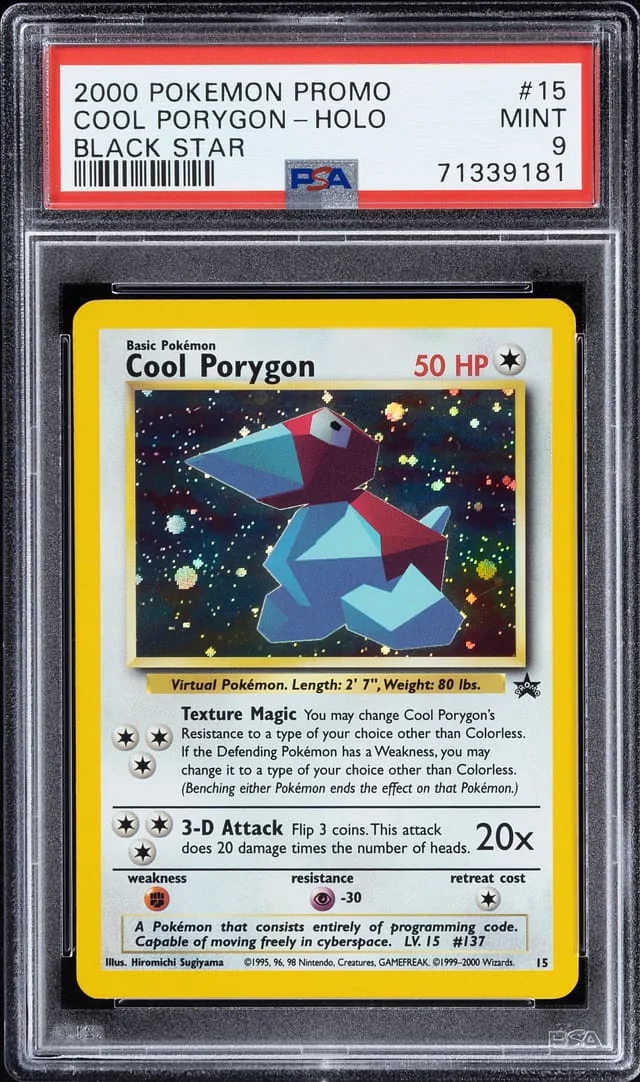 2000 Pokemon Promo Black Star Rare Holofoil Cool Porygon #15 card image