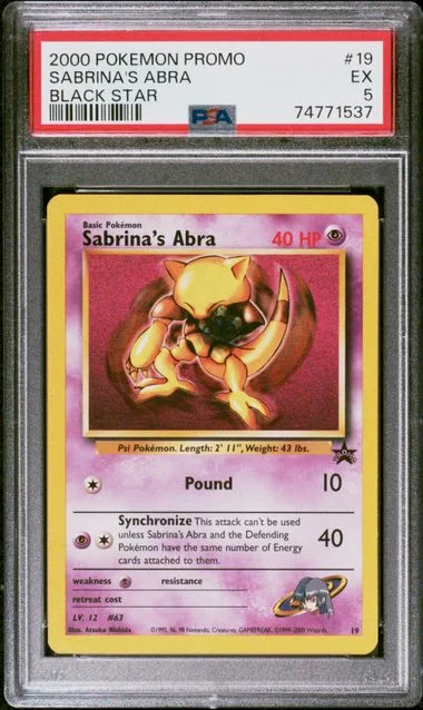 2000 Pokemon Promo Black Star Sabrina's Abra #19 card image