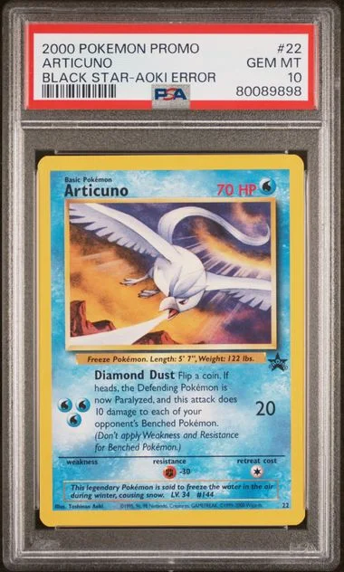 2000 Pokemon Promo Black Star Toshinao Aoki Error Articuno #22 card image