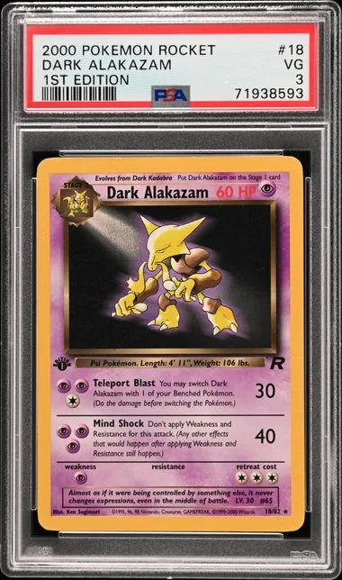 2000 Pokemon Rocket 1St Edition Dark Alakazam #18 card image