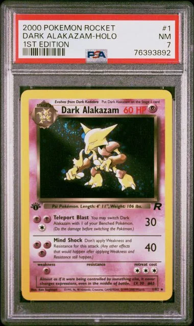 2000 Pokemon Rocket 1st Edition Dark Alakazam-Holo #1 card image