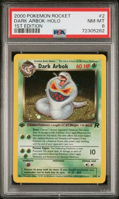 2000 Pokemon Rocket 1st Edition Dark Arbok Holo #2 card image