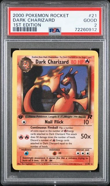 2000 Pokemon Rocket 1st Edition Dark Charizard #21 card image