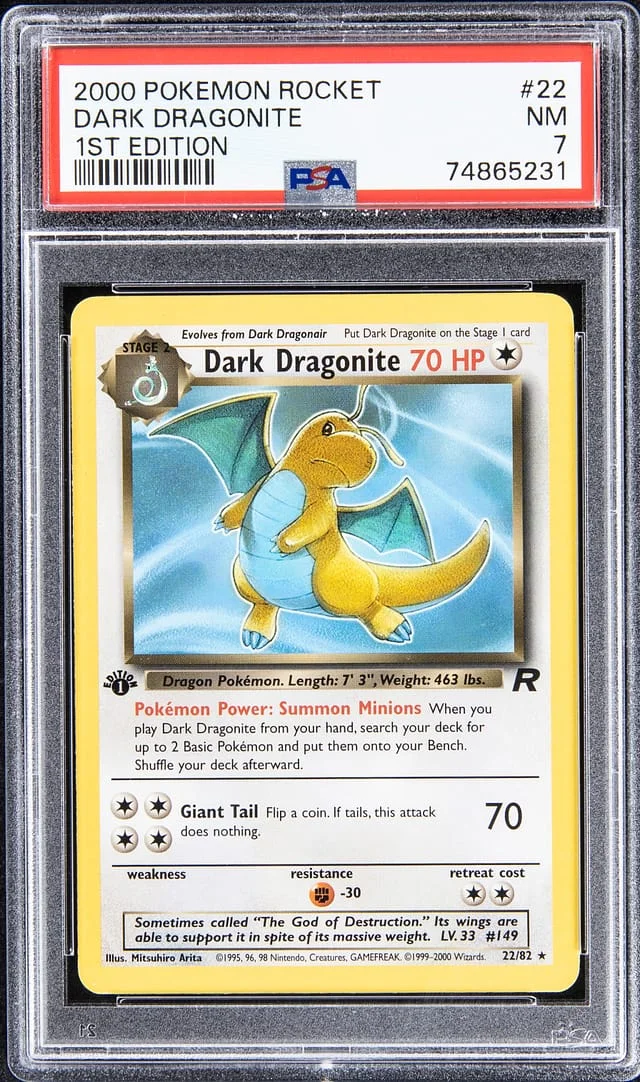 2000 Pokemon Rocket 1st Edition Dark Dragonite #22 card image