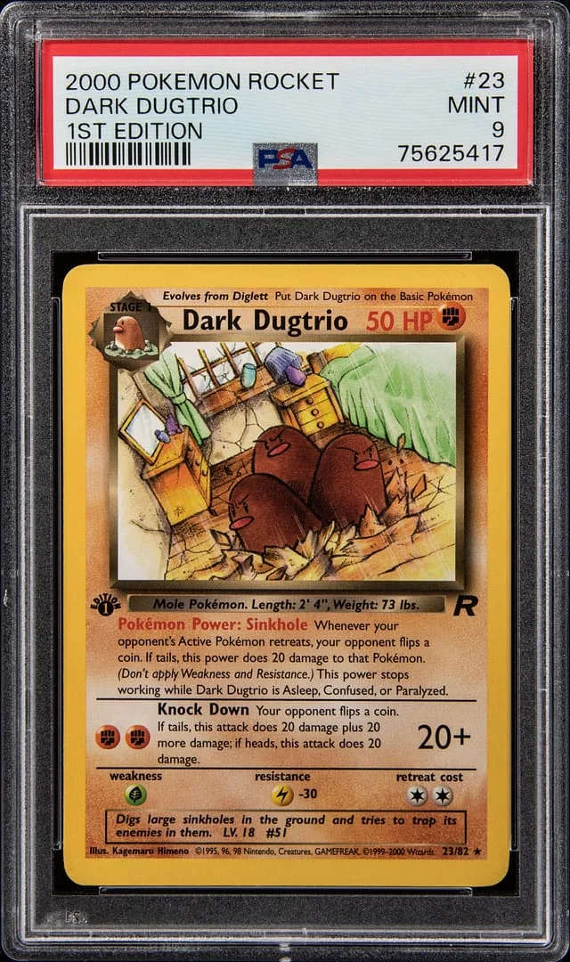 2000 Pokemon Rocket 1st Edition Dark Dugtrio #23 card image