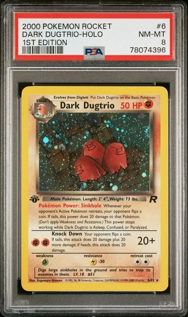 2000 Pokemon Rocket 1st Edition Dark Dugtrio-Holo #6 card image