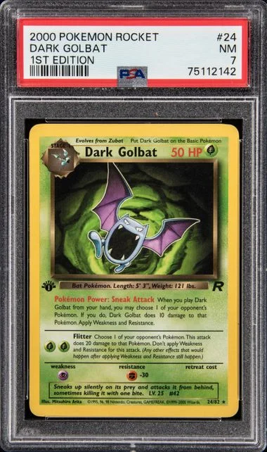 2000 Pokemon Rocket 1st Edition Dark Golbat #24 card image