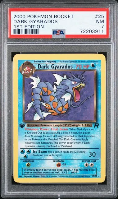2000 Pokemon Rocket 1st Edition Dark Gyarados #25 card image