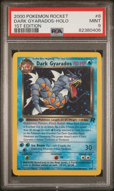 2000 Pokemon Rocket 1st Edition Dark Gyarados Holo #8 card image