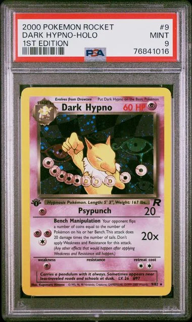2000 Pokemon Rocket 1st Edition Dark Hypno-Holo #9 card image