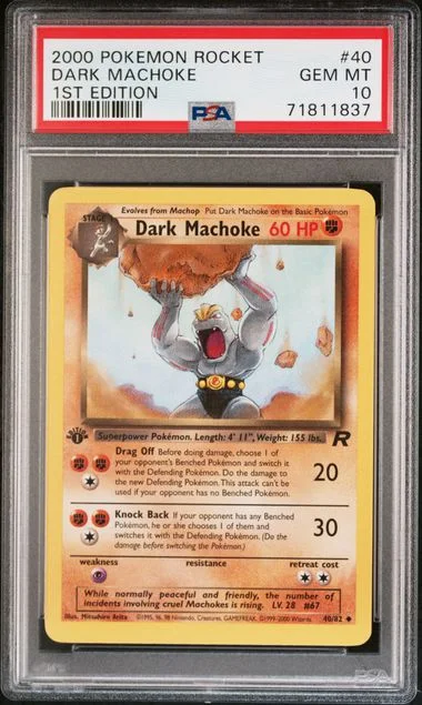 2000 Pokemon Rocket 1St Edition Dark Machoke #40 card image