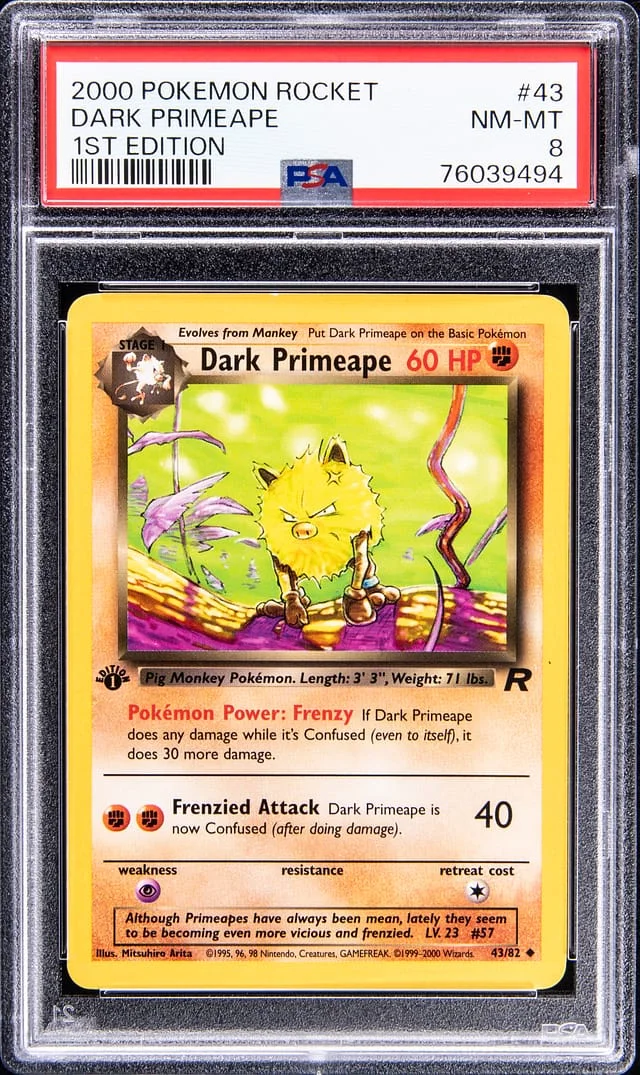 2000 Pokemon Rocket 1st Edition Dark Primeape #43 card image