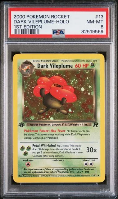 2000 Pokemon Rocket 1st Edition Dark Vileplume Holo #13 card image