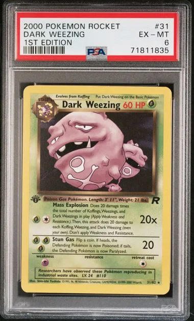 2000 Pokemon Rocket 1st Edition Dark Weezing #31 card image