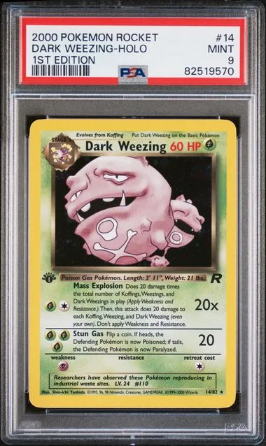 2000 Pokemon Rocket 1st Edition Dark Weezing-Holo #14 card image