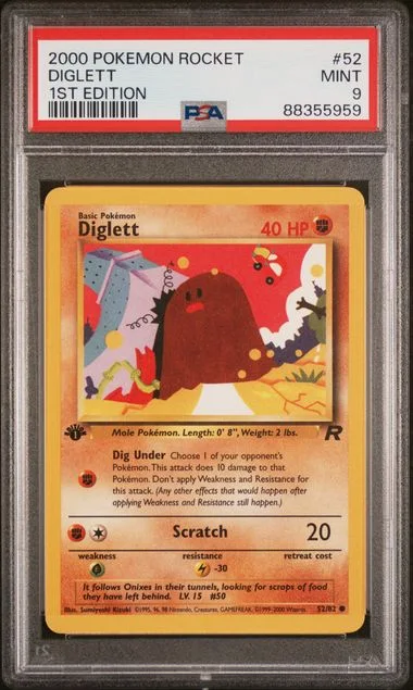 2000 Pokemon Rocket 1st Edition Diglett #52 card image