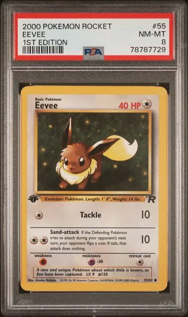 2000 Pokemon Rocket 1st Edition Eevee #55 card image