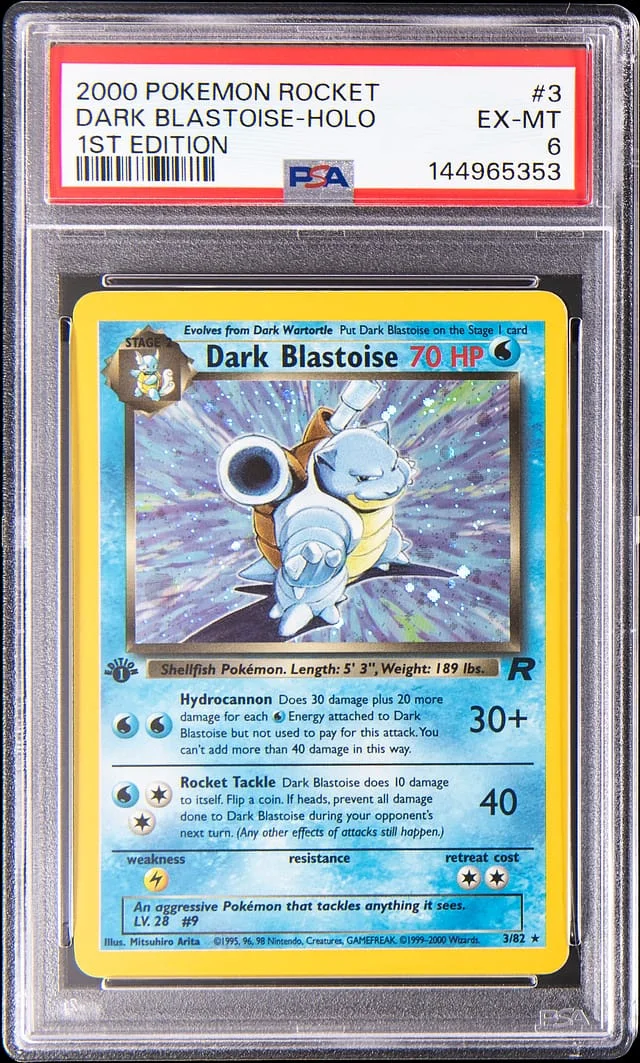 2000 Pokemon Rocket 1st Edition Holo Dark Blastoise #3 card image