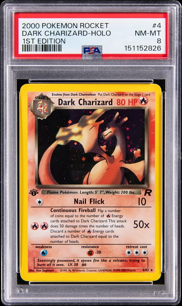 2000 Pokemon Rocket 1st Edition Holo Dark Charizard #4 card image