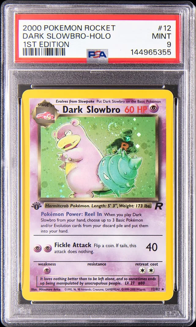 2000 Pokemon Rocket 1st Edition Holo Dark Slowbro #12 card image