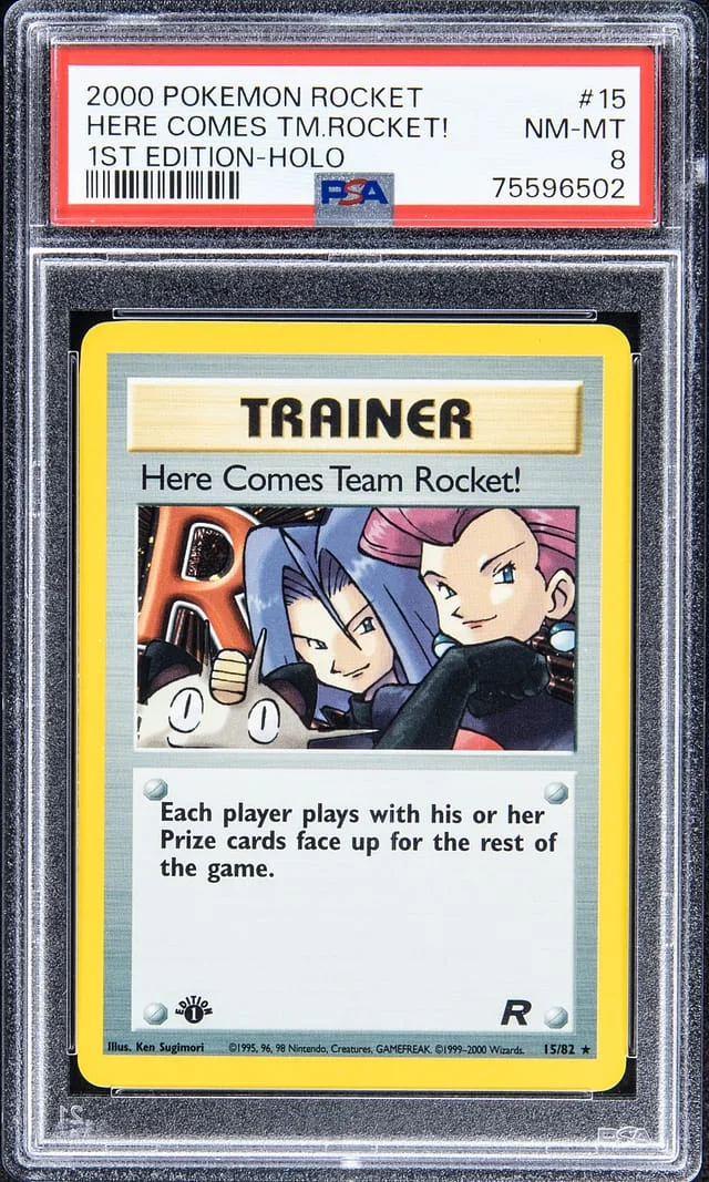 2000 Pokemon Rocket 1st Edition - Holofoil Here Comes Team Rocket #15 card image