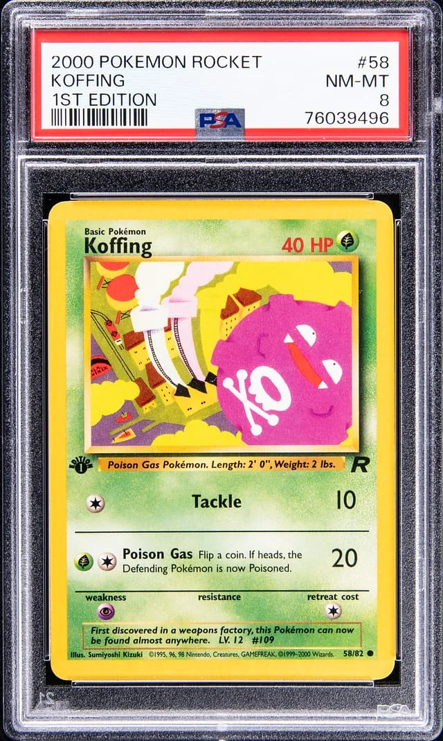 2000 Pokemon Rocket 1st Edition Koffing #58 card image