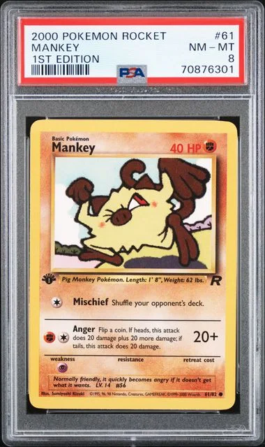 2000 Pokemon Rocket 1st Edition Mankey #61 card image
