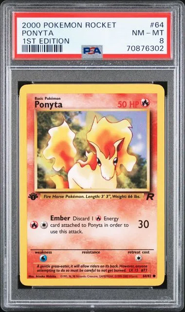 2000 Pokemon Rocket 1st Edition Ponyta #64 card image