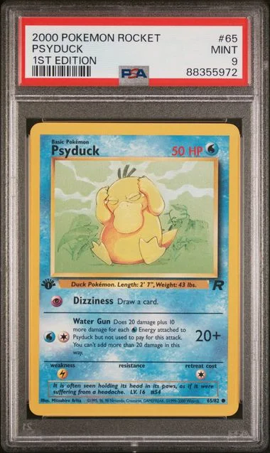 2000 Pokemon Rocket 1st Edition Psyduck #65 card image
