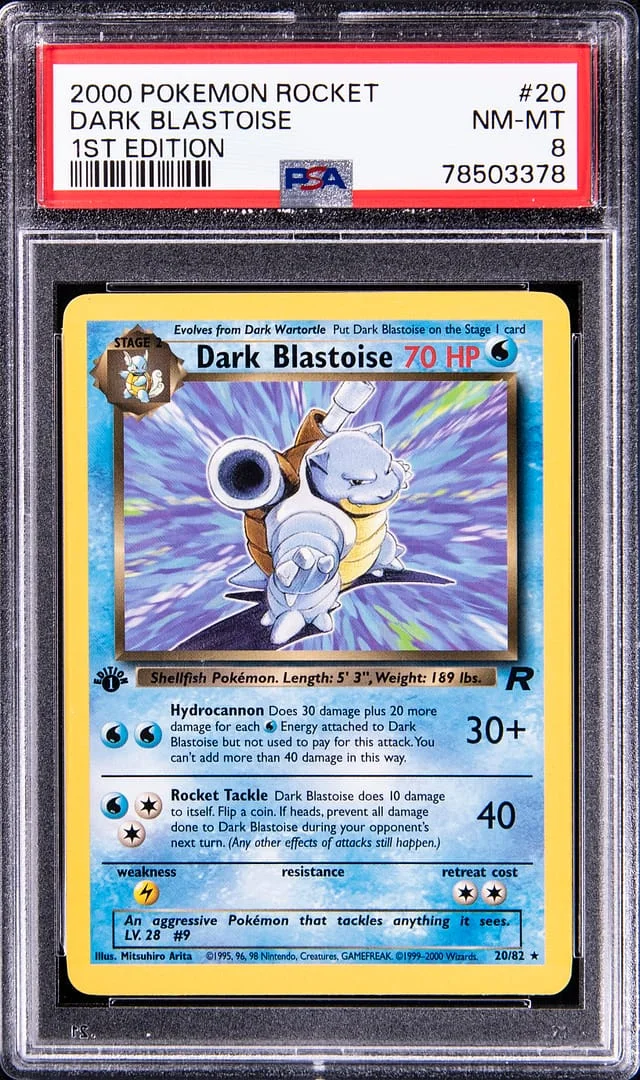 2000 Pokemon Rocket 1st Edition Rare Dark Blastoise #20 card image