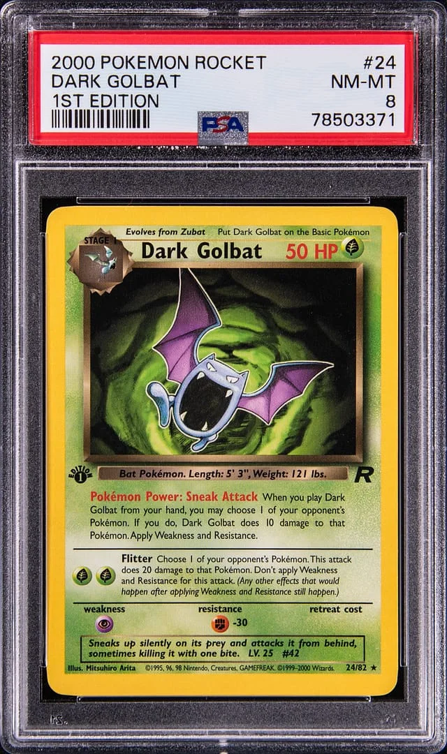 2000 Pokemon Rocket 1st Edition Rare Dark Golbat #24 card image
