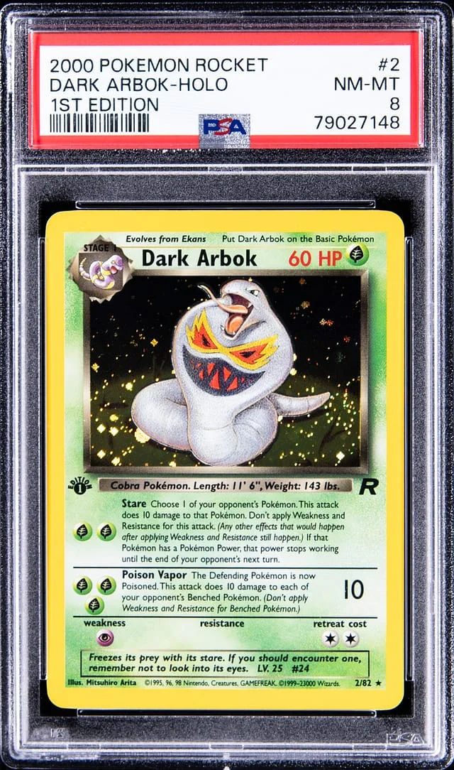 2000 Pokemon Rocket 1st Edition Rare Holofoil Dark Arbok #2 card image