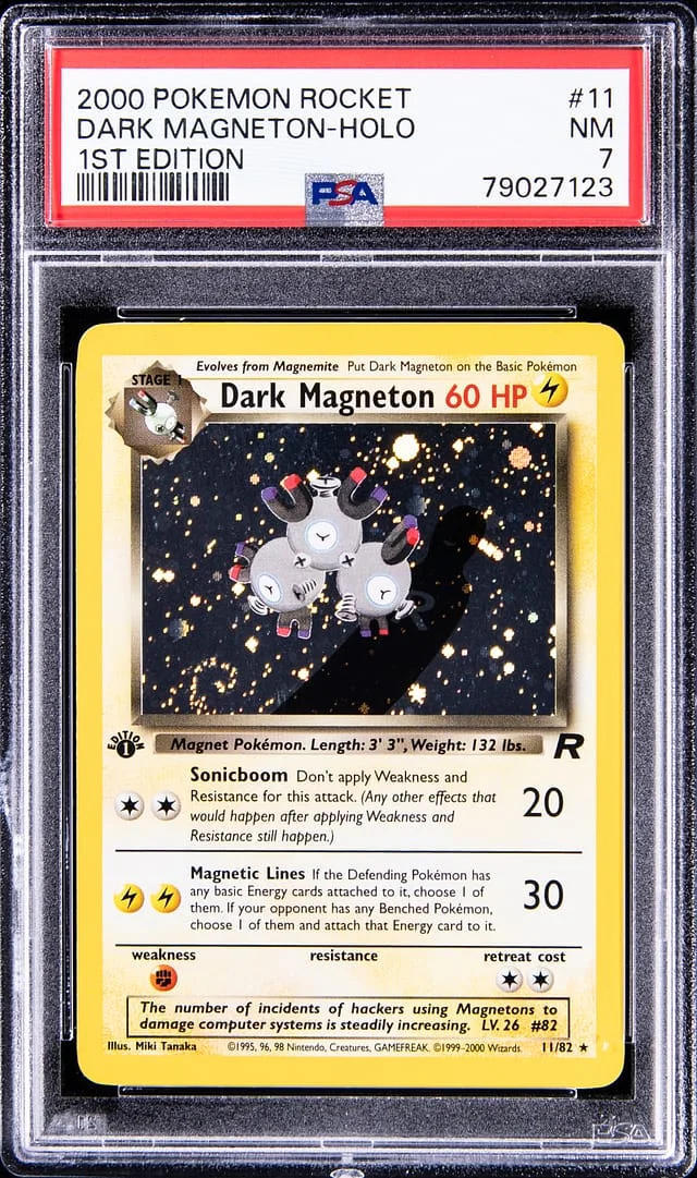 2000 Pokemon Rocket 1st Edition Rare Holofoil Dark Magneton #11 card image