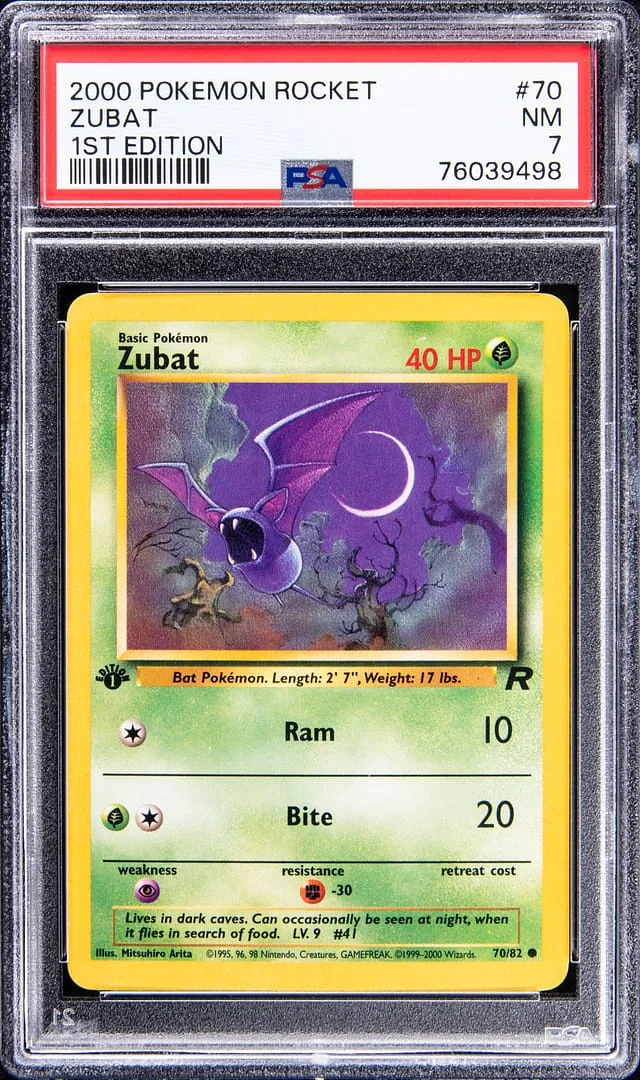 2000 Pokemon Rocket 1st Edition Zubat #70 card image