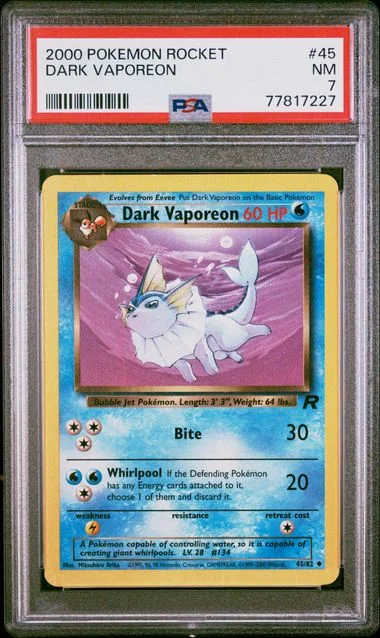 2000 Pokemon Rocket Dark Vaporeon #45 card image