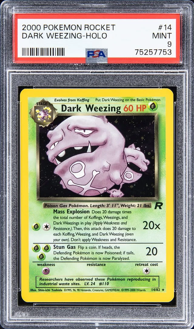 2000 Pokemon Rocket Holo Dark Weezing #14 card image