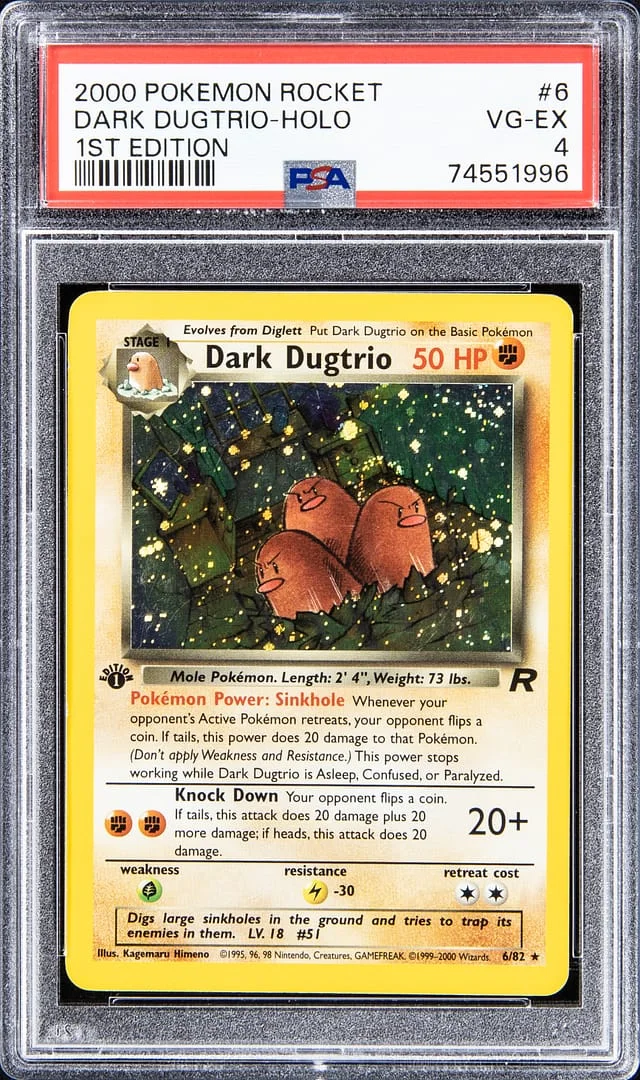 2000 Pokemon Rocket Holofoil - 1st Edition Dark Dugtrio #6 card image