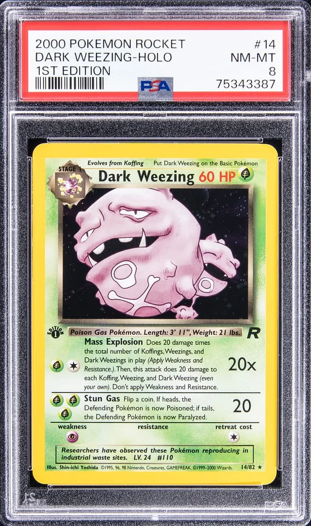 2000 Pokemon Rocket Holofoil - 1st Edition Dark Weezing #14 card image