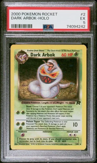 2000 Pokemon Rocket Holofoil Dark Arbok #2 card image