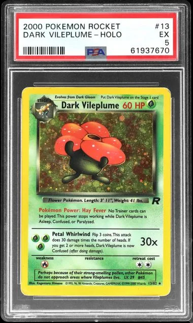 2000 Pokemon Rocket Holofoil Dark Vileplume #13 card image