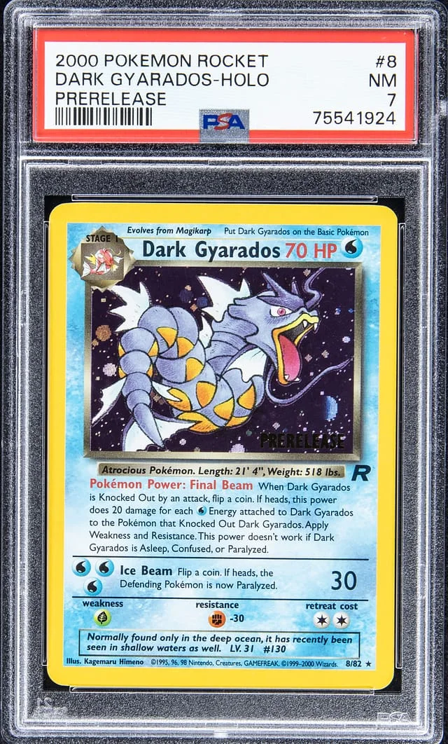 2000 Pokemon Rocket Holofoil - Prerelease Dark Gyarados #8 card image