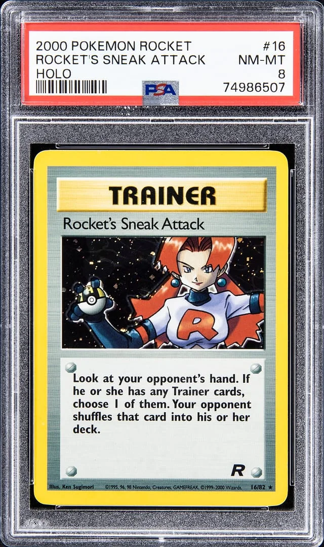 2000 Pokemon Rocket Holofoil Rocket's Sneak Attack Trainer #16 card image
